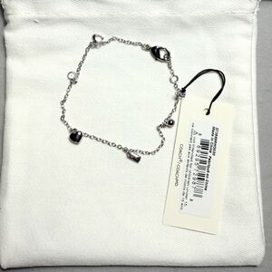 Coach Silver Adjustable Charm Bracelet With Dust Bag NWT